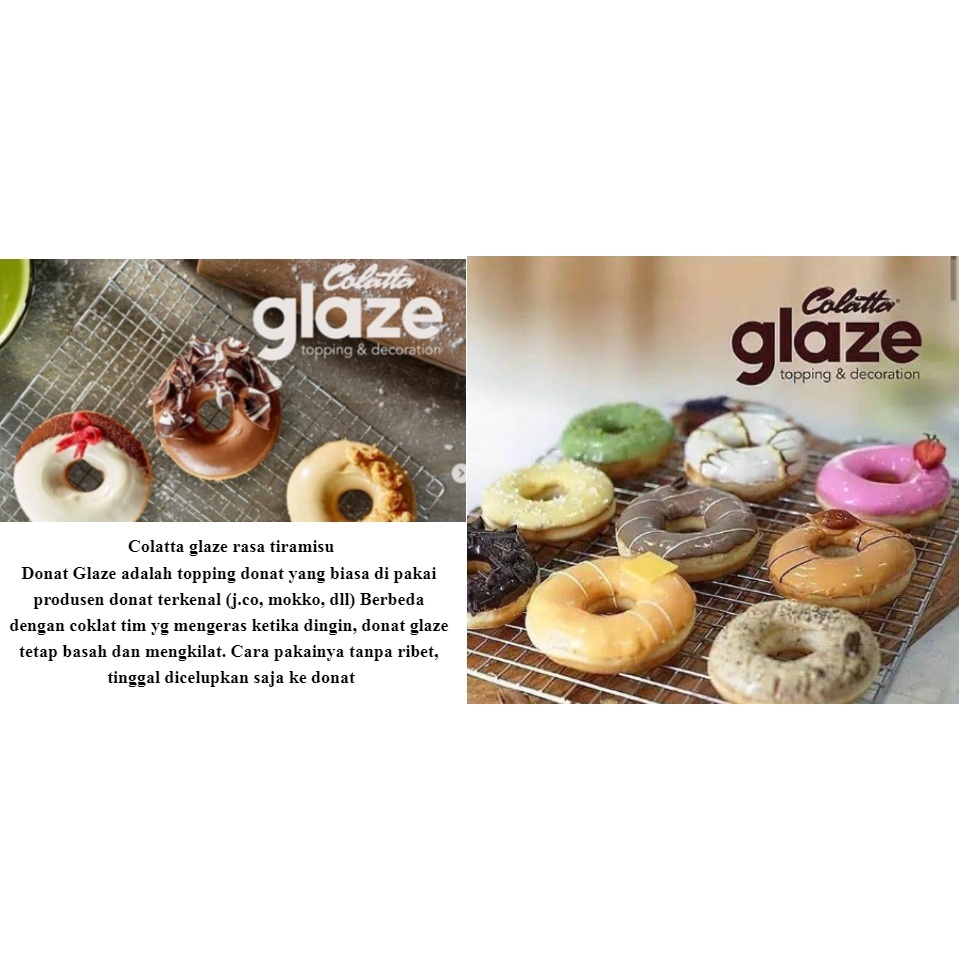 

Colatta Glaze dipping glaze topping roti donat kemasan repack 250 gram
