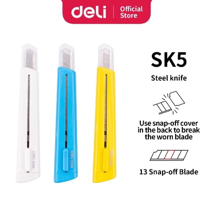 

Deli - Cutter Deli Dengan Pisau Baja SK5 Sistem Kunci Otomatis E2038