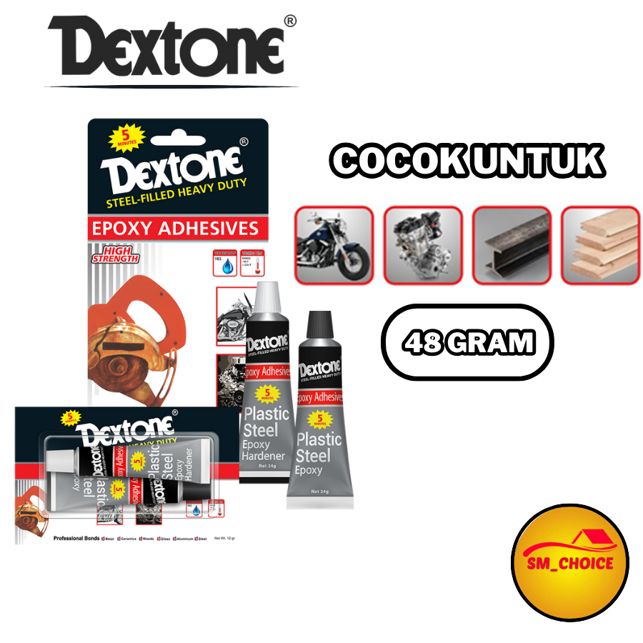 LEM BESI DEXTONE 5 MENIT - LEM DEXTONE PLASTIK STEEL EPOXY #243