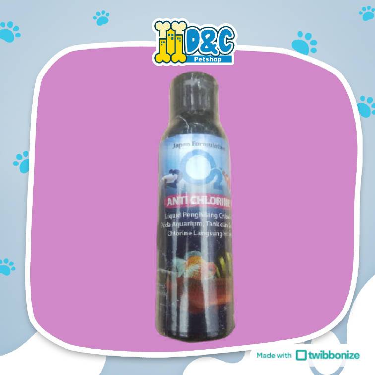 O2 ANTI CHLORINE 100 ML - OBAT KAPORIT CAIR PENGHILANG CHLORINE AQUARIUM