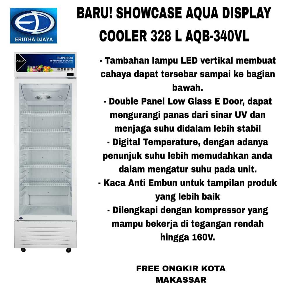 SHOWCASE AQUA DISPLAY  COOLER 328 L AQB340VL