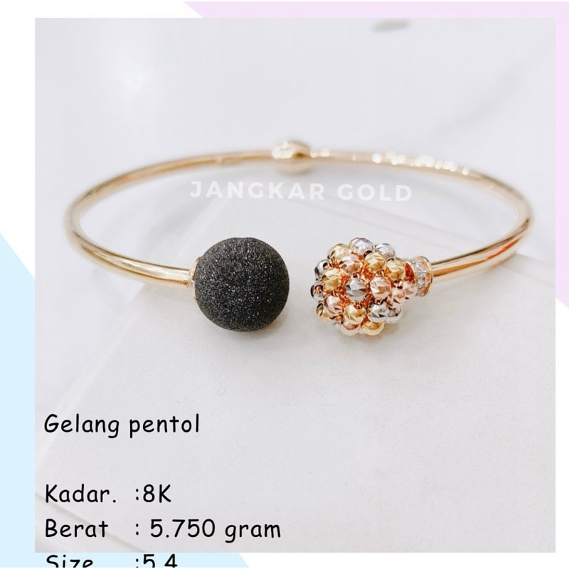 GELANG EMAS PENTOL 8K 5.750GR MOTIF BOLA GELANG TINJU GOLD