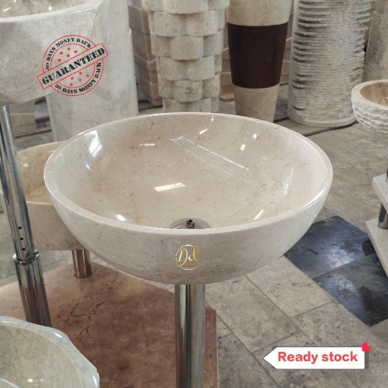 Wastafel Marmer Diameter 40 Bowl Bulat | Cucitangan Mangkuk modern | Kamar Mandi Minimalis | free pa