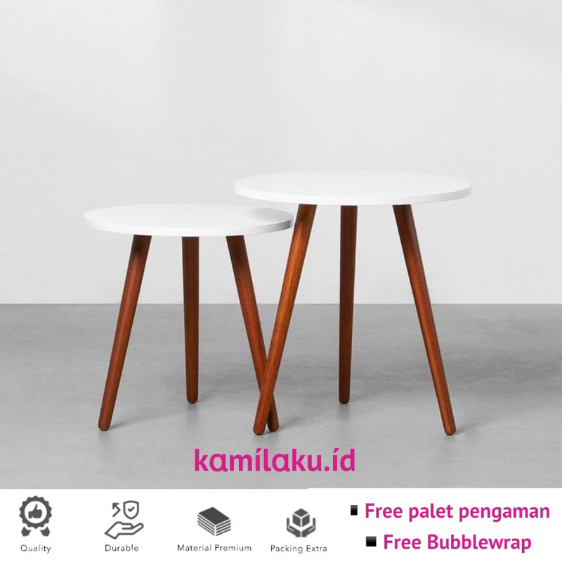 MEJA BULAT AESTHETIC MEJA BULAT MINIMALIS Kamilaku.id