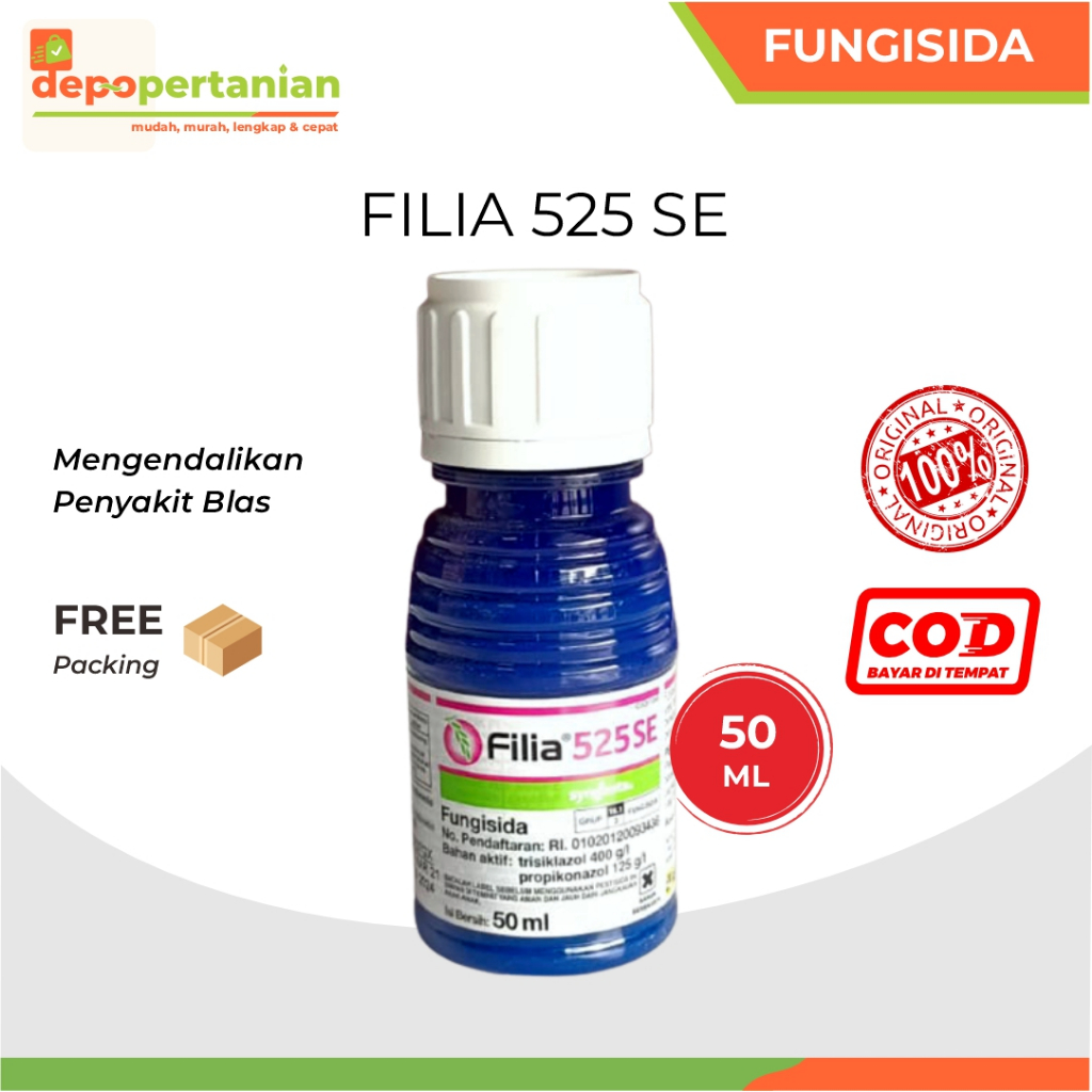 Depo Pertanian - Fungisida Filia 50ml Original Obat Pembasmi Penyakit Blas Pada Tanaman Padi FILIA 5