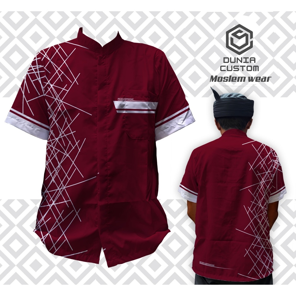 Koko Pria | Baju Muslim Koko Printing | Jersey Koko Muslim Fullprint Premium Desain