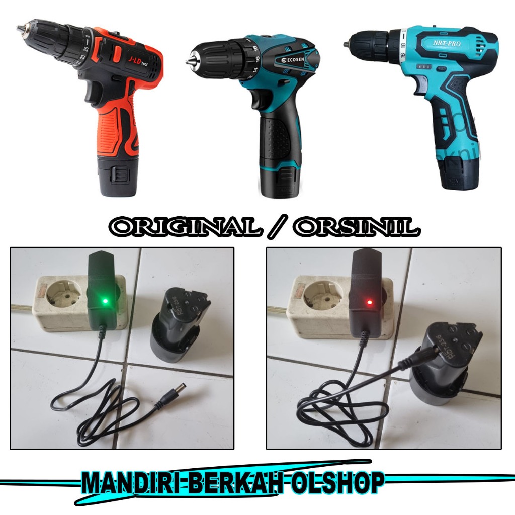 Original Charger Casan Baterai Mesin Bor Cordless Lampu Led / Casan Bor Cordles 12 Volt Untuk Semua 