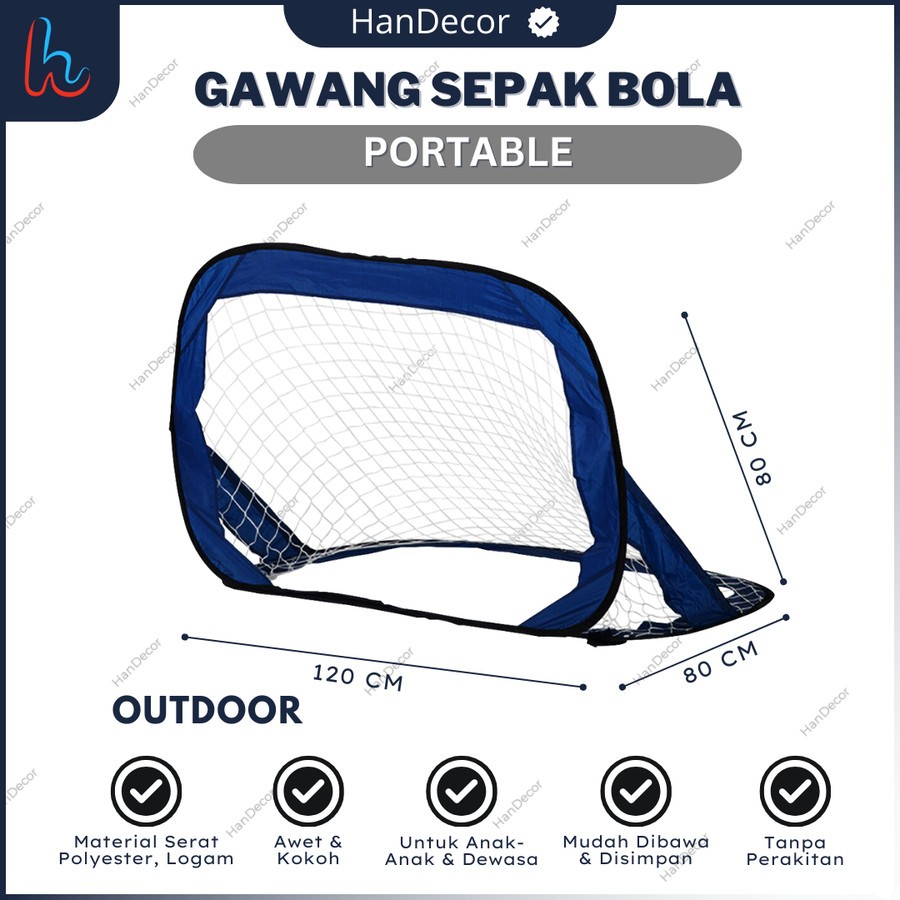 Gawang Futsal Mini Portable | Soocer Goal Football | Gawang Sepak Bola Lipat