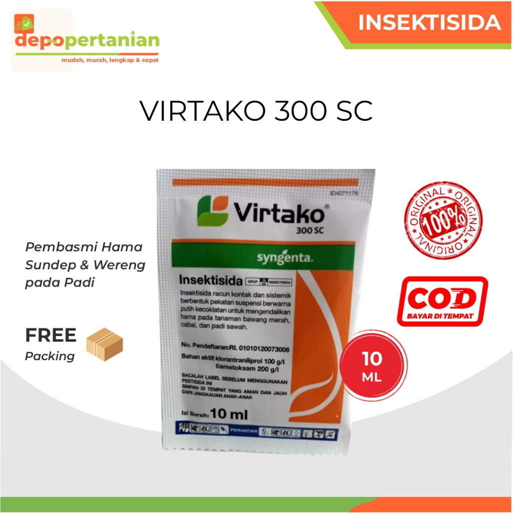 Depo Pertanian - Virtako 300 SC Sachet 10ml Insektisida Sistemik Obat Pembasmi Hama Padi
