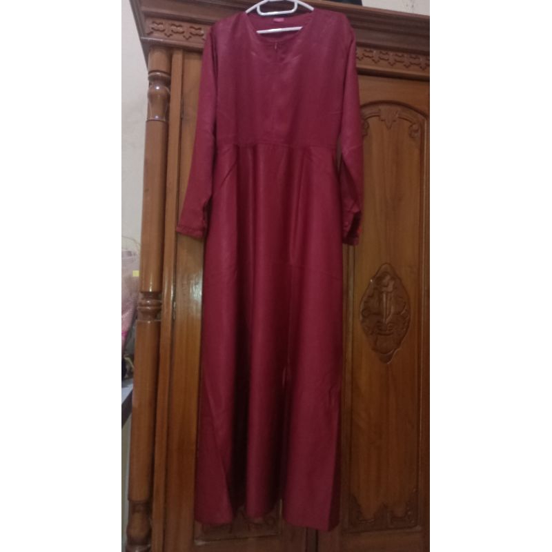 Preloved Gamis Polos Maroon Balotelli bukan sunrise label vanila hijab