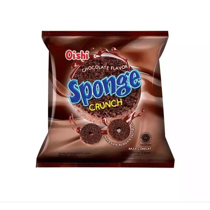 

oishi sponge crunch chocolate rencengan (10pcs x 9gr)