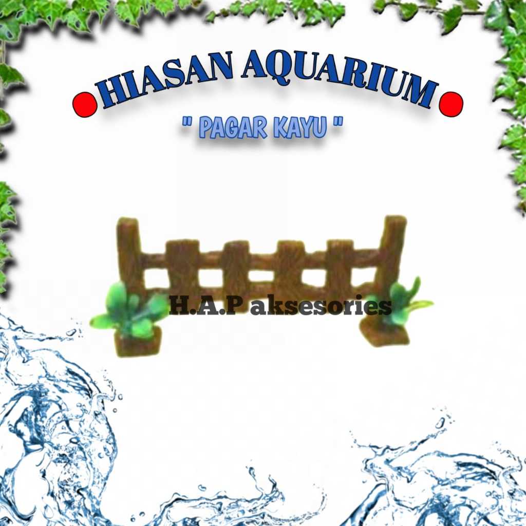 Hiasan aquarium fiber pagar kayu / hiasan aquascape