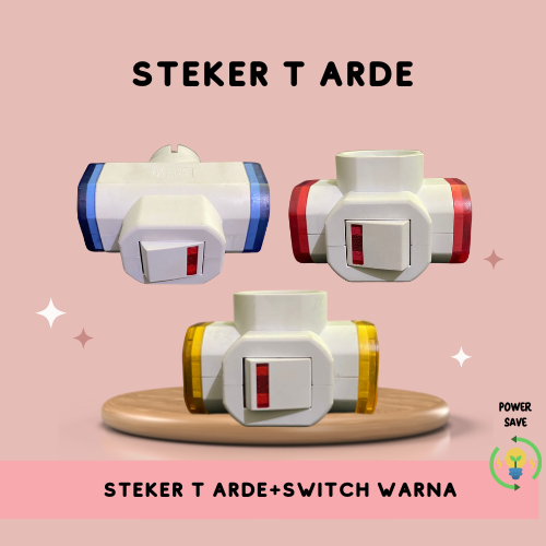 STEKER T ARDE/STEKER 3 LUBANG/COLOKAN T+SWITCH/STEKER MURAH/AWET/STEKER BAMBU/