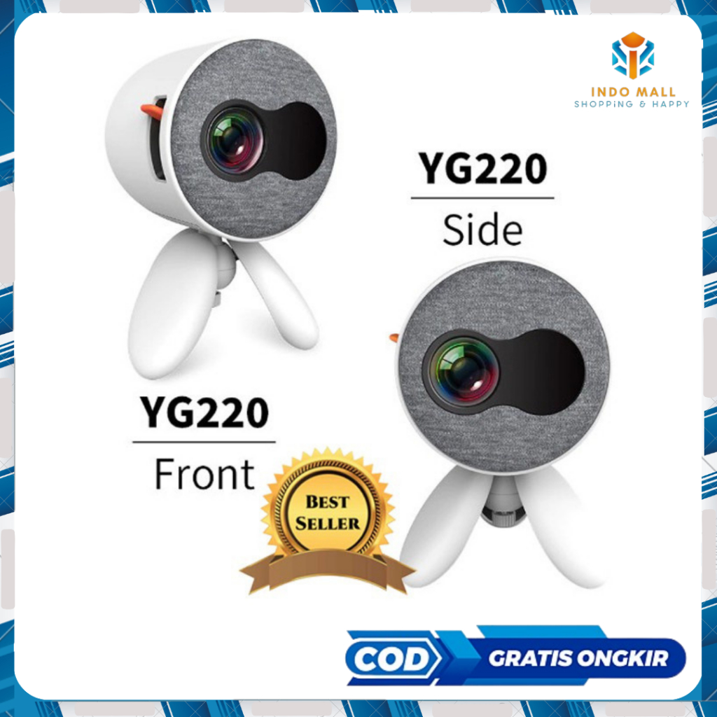 Mini Proyektor LED YG220 / YG-220 / YG 220 LCD Portable Projector Home Indomall