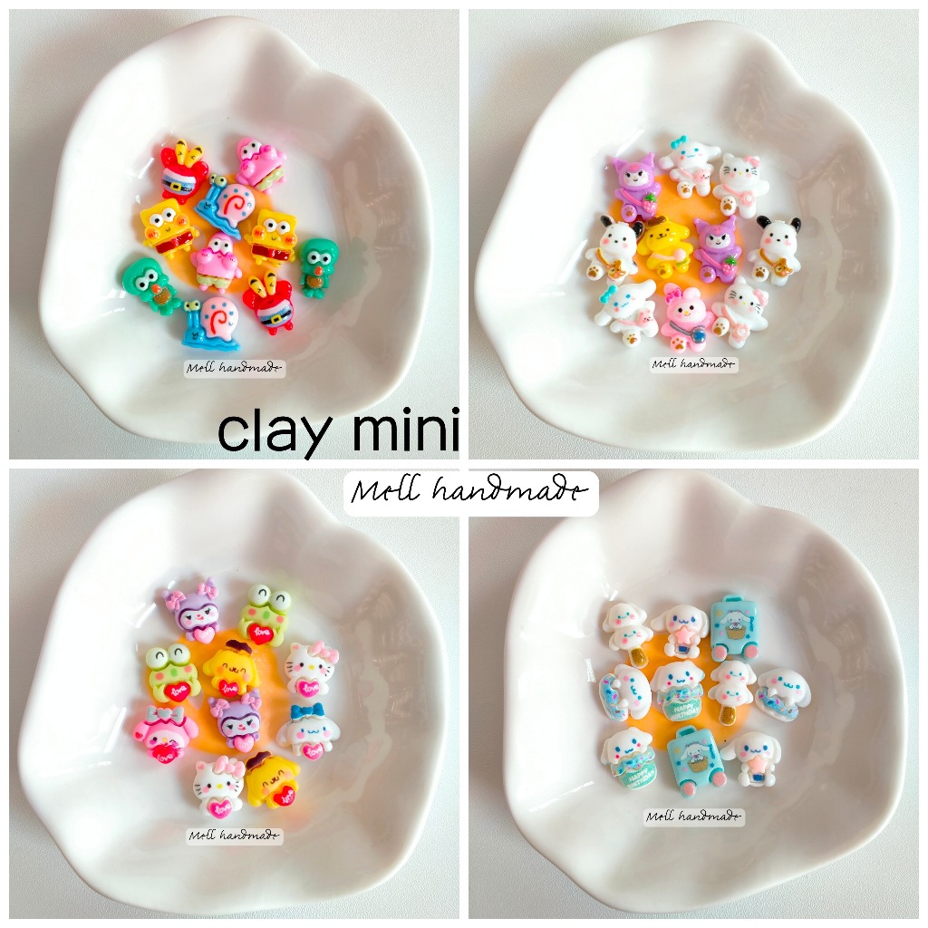 10 Pcs Resin Clay Mini Bentuk Roti Cupcake Donat Biskuit Boneka