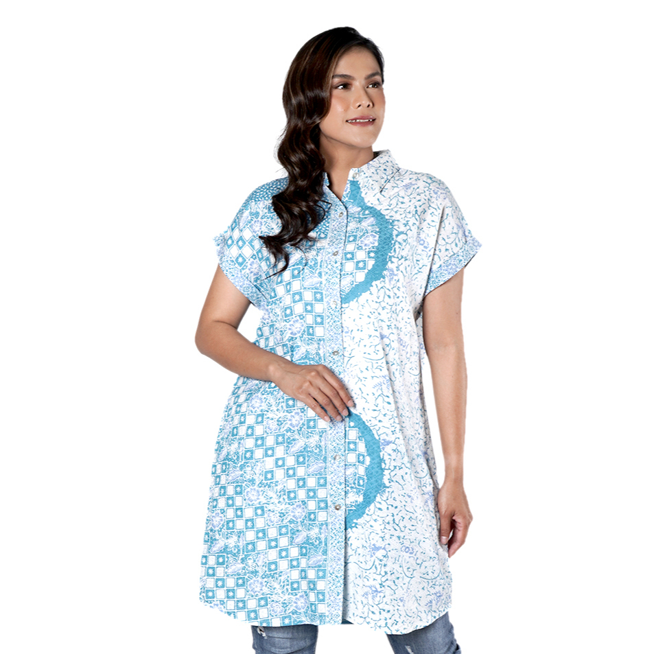 Dress Batik Wanita - Bhatara Batik Belia - Baju Batik Modern Lengan Pendek