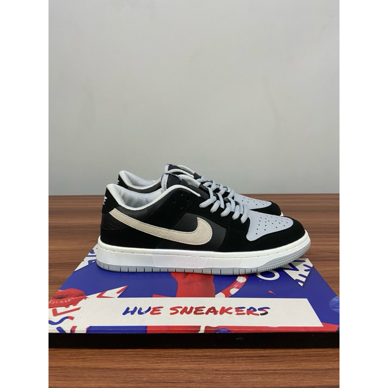 sepatu nk sb dunk grey black centang cream