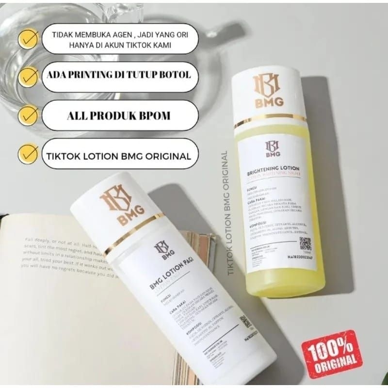 PAKET BMG LOTION (PAGI DAN MALAM) ORIGINAL BPOM HB PEMUTIH