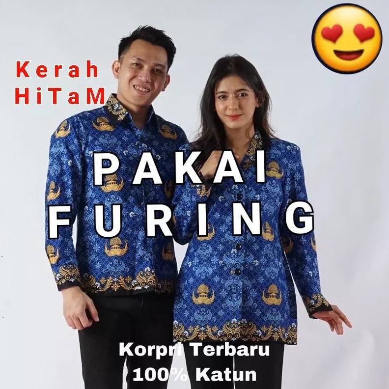 ART F57L BATIK KORPRI TERBARU 222 BATIK KORPRI PRIA BATIK KORPRI WANITA BATIK KORPRI KERAH HITAM SRA