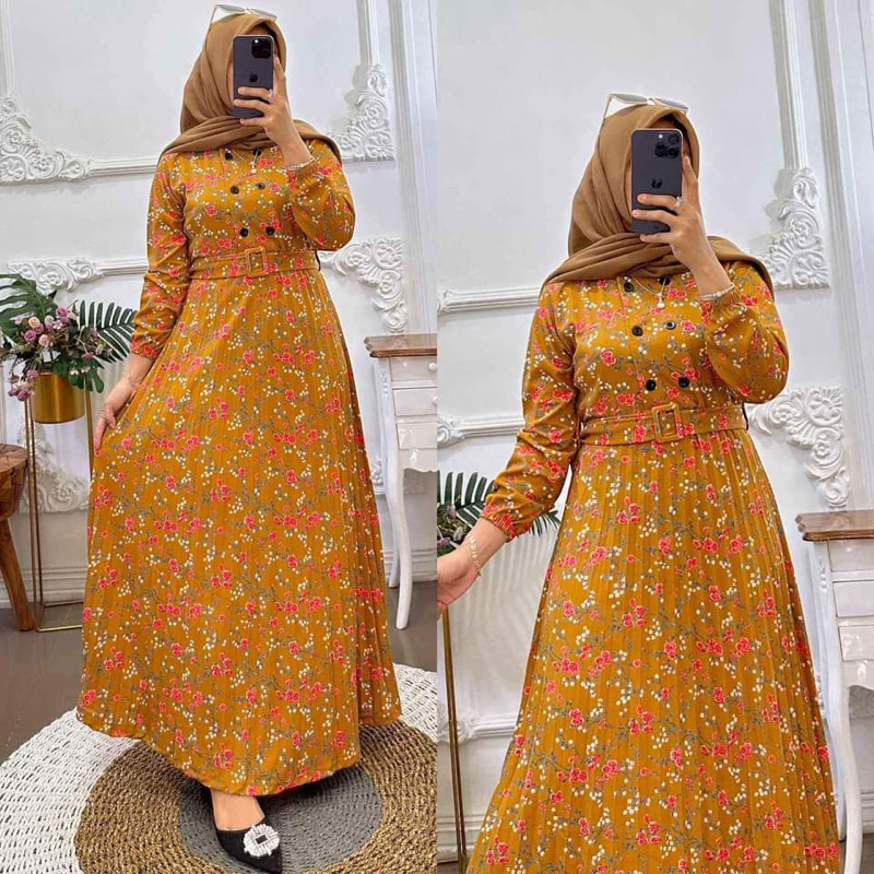 GAMIS KOTAK PLISKET MAXY / GAMIS / GAMIS MOTIF BUNGA / GAMIS SYARI / GAMIS VOXY PREMIUM TEBAL DAN TI