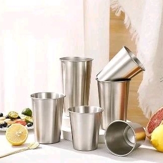 Mug Korea Gelas Korea Stainless Steel - Mug Estetik Stainless - Cangkir Cafe Teh - Gelas Kopi Juice 