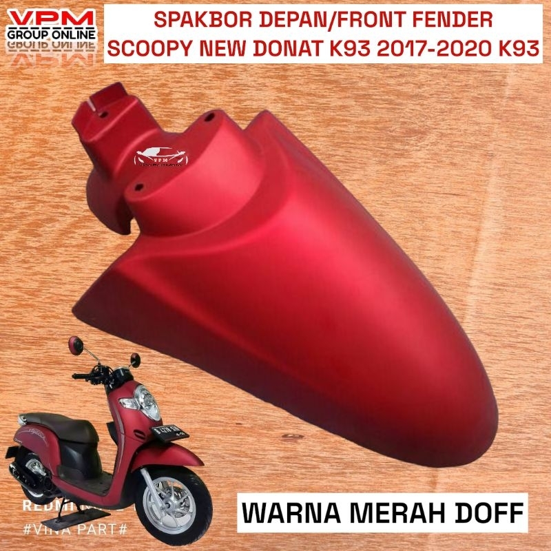 spakbor depan scoopy esp new donat k93 2018 2019 2020 merah doff coklat abu doff hitam putih