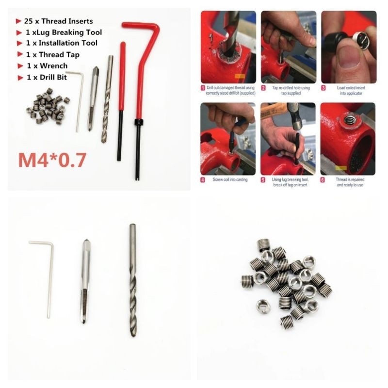 Recoil set drat baut 7. M4×0.7 repairt drat per rusak
