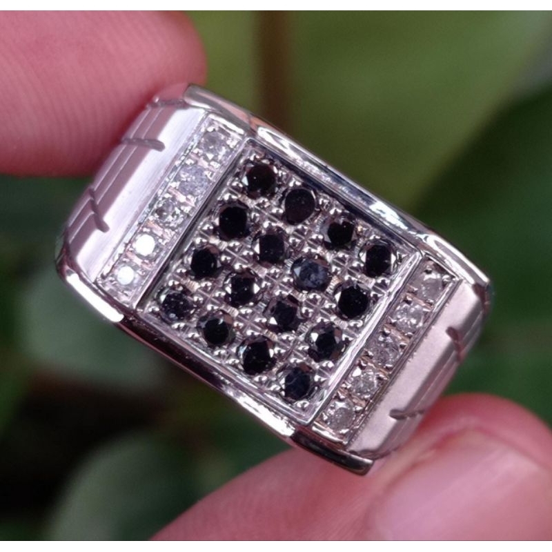cincin pria ring perak berlian