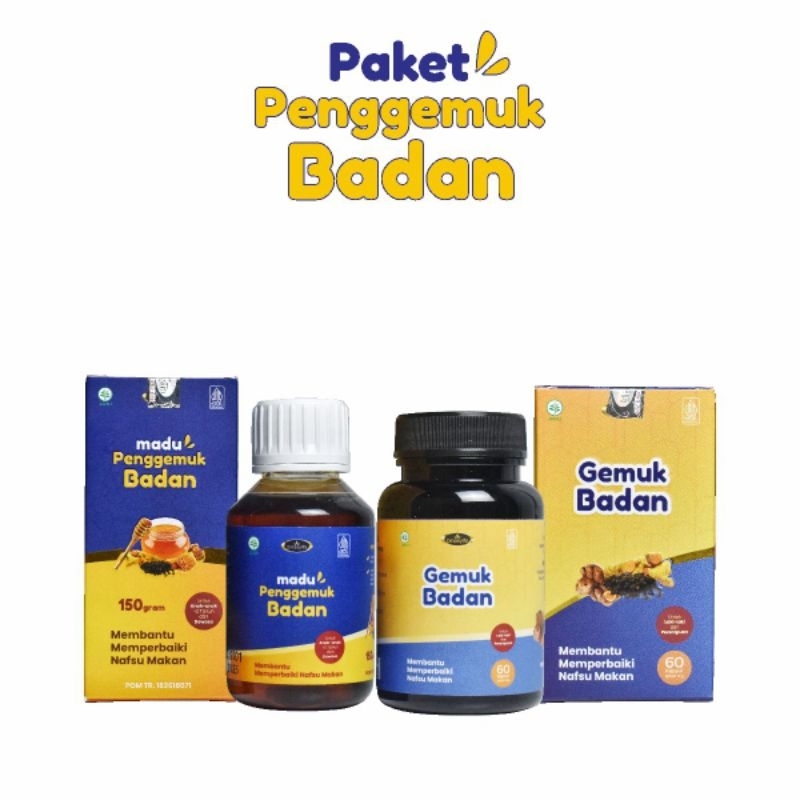 Paket Gemuk Badan + Madu Penggemuk badan Penambah Nafsu Makan,Herbal Gemuk Obat gemuk[BPOM]