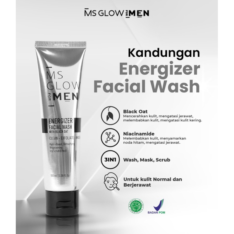 Ms Glow Men Facial Wash / Ms Glow Men Facial Wash / Sabun Wajah Pria Ms Glow / Ms Glow Sabun Wajah