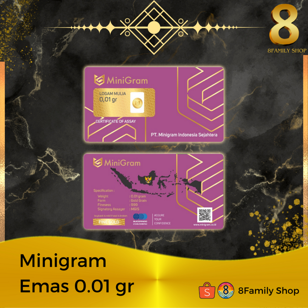 Logam Mulia Emas 24 Karat 0.01 gram MINIGRAM