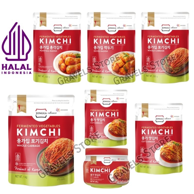 

[Logo HALAL] Jongga Kimchi Korea Original - Sawi / Lobak - Cabbage / Radish NON ALCOHOL