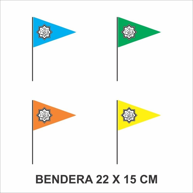 

Kain Bendera Qiraati Kecil Bendera TPQ TPA Custom Logo dan Nama