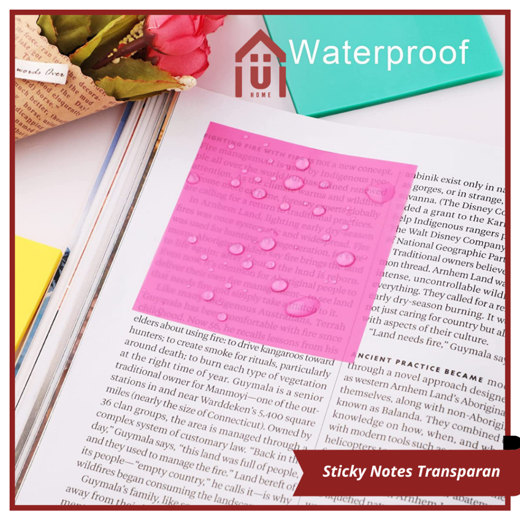 

UNISO - STICKY NOTES TRANSPARAN TAHAN AIR KERTAS MEMO TEMPEL SERBAGUNA MEMOPAD SIMPLE TRANSPARANT