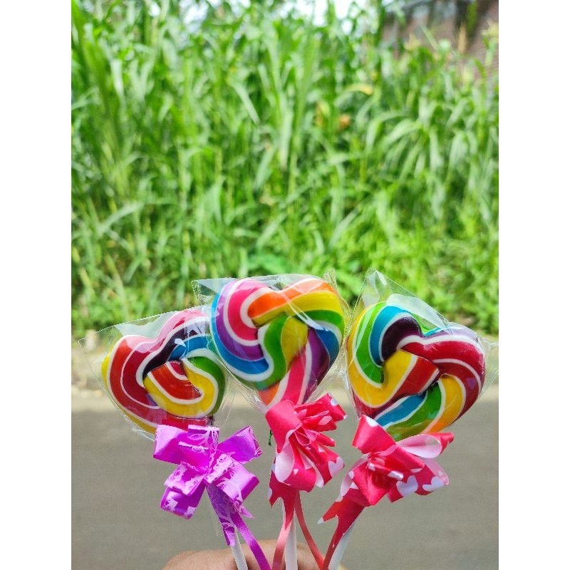 

permen lollipop ukuran 4cm love pita premium harga grosir