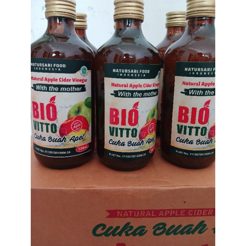 

(OBAT DIABETES, KOLESTEROL, DIET PALING AMPUH) CUKA APEL BIO VITTO MALANG Cuka Buah Apel Murni 330 ml