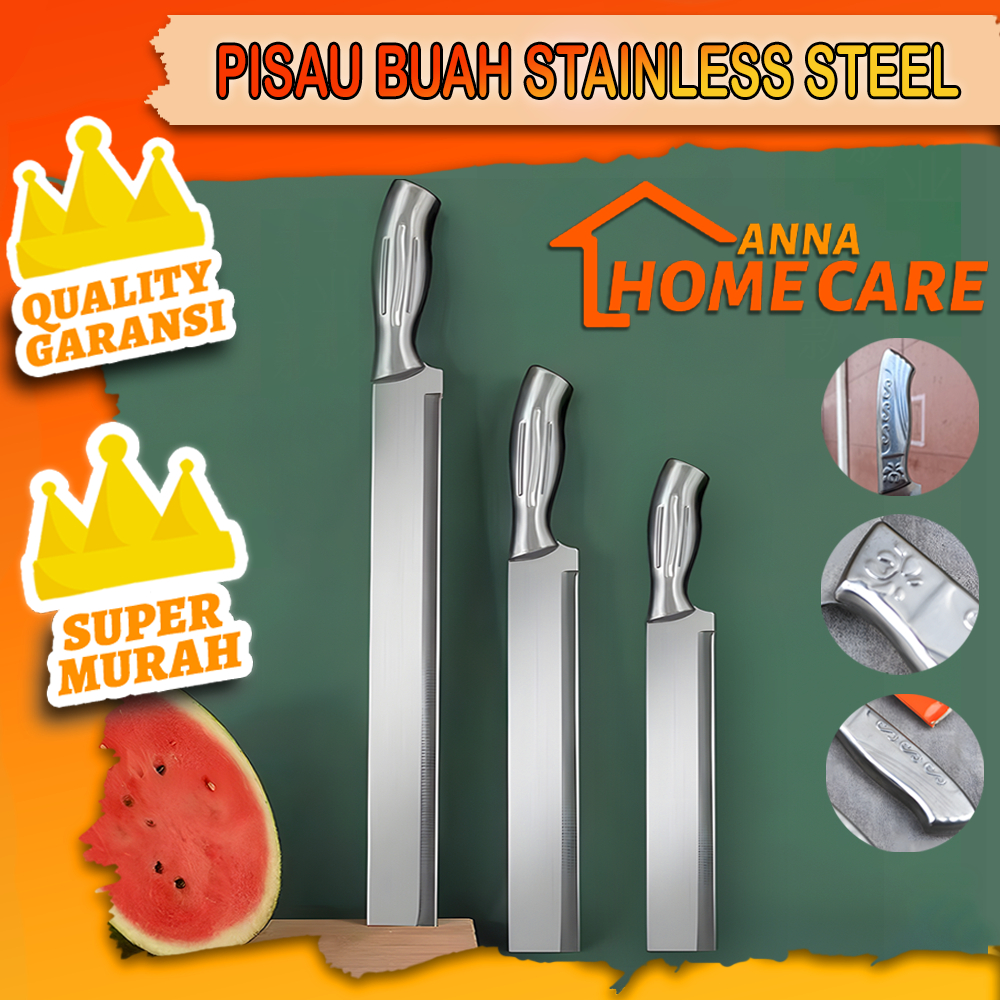 Anna Pisau buah stainless steel bilah panjang 40CM/45CM/50CM untuk belah buah besar semangka melon p