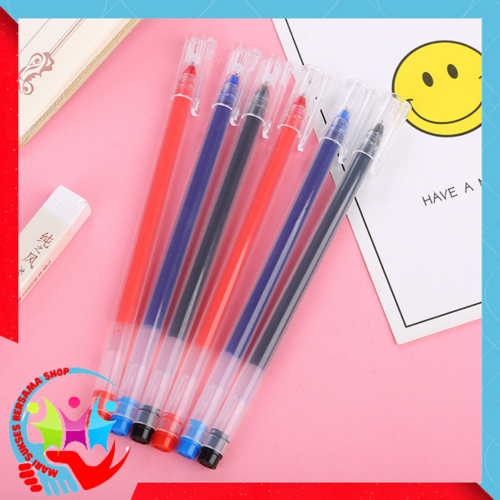

MSBS Pulpen Gel 0.5mm Bolpoin Pena Pulpen Tinta Gel Cair Pena Transparant Pen Gel