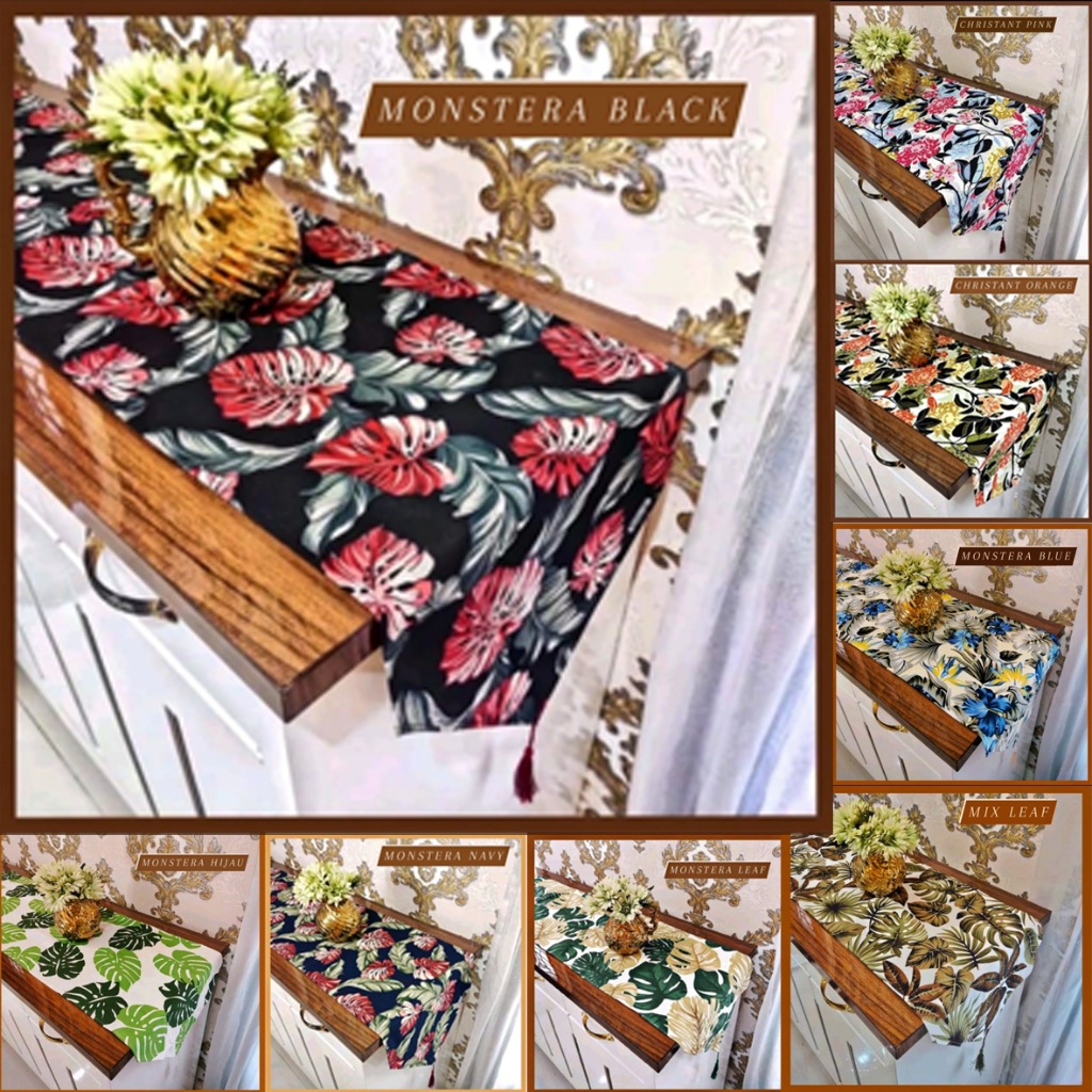 Taplak Meja Ruang Tamu Modern Minimalis Uk 30x200cm Taplak Meja Panjang 2 Meter Bahan Kain Kanvas An