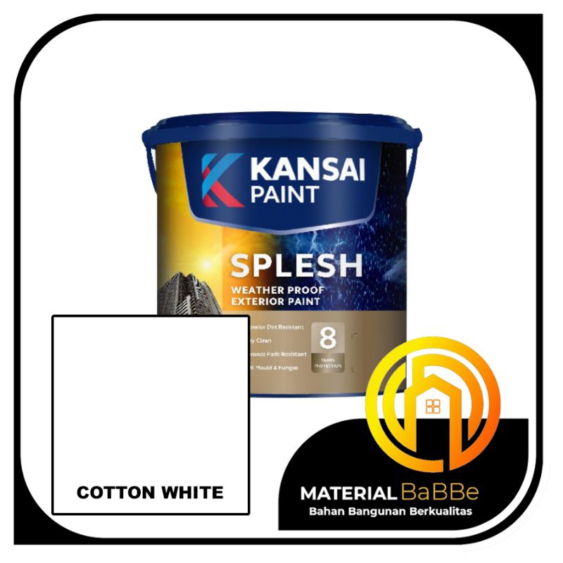 Kansai Paint Splesh Cotton White 2,5 Liter | Cat Dinding Luar