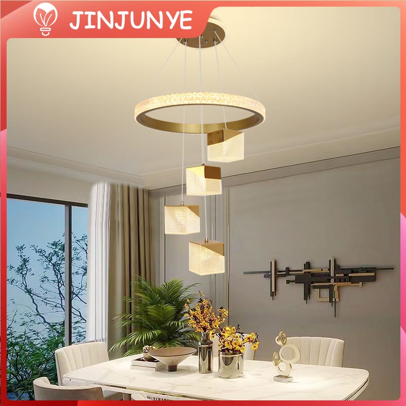 Lampu Gantung Ruang Tamu Minimalis Aesthetic Lampu Gantung Kamar Lampu Gantung Kristal Mewah 3 Warna