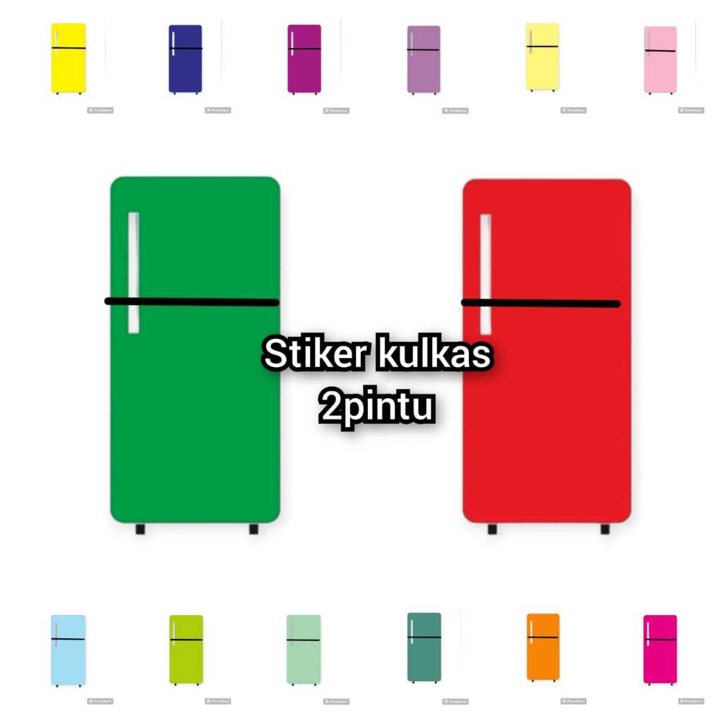 STIKER KULKAS 2 PINTU MOTIF POLOS TERBARU