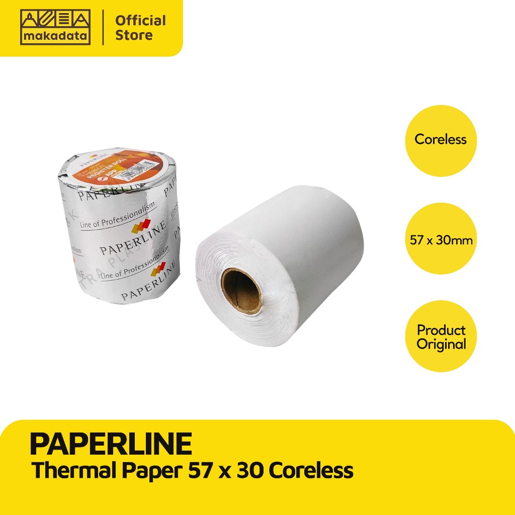

PAPERLINE KERTAS THERMAL PAPER 57 x 30 CORELESS (10 PCS)