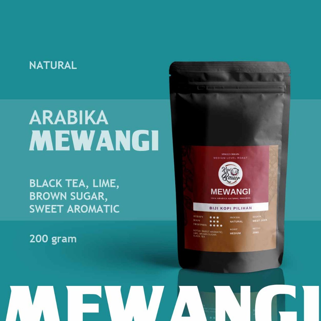 

Kopi Arabika MEWANGI Natural Single Origin Brown Sugar Mokapot 200gr