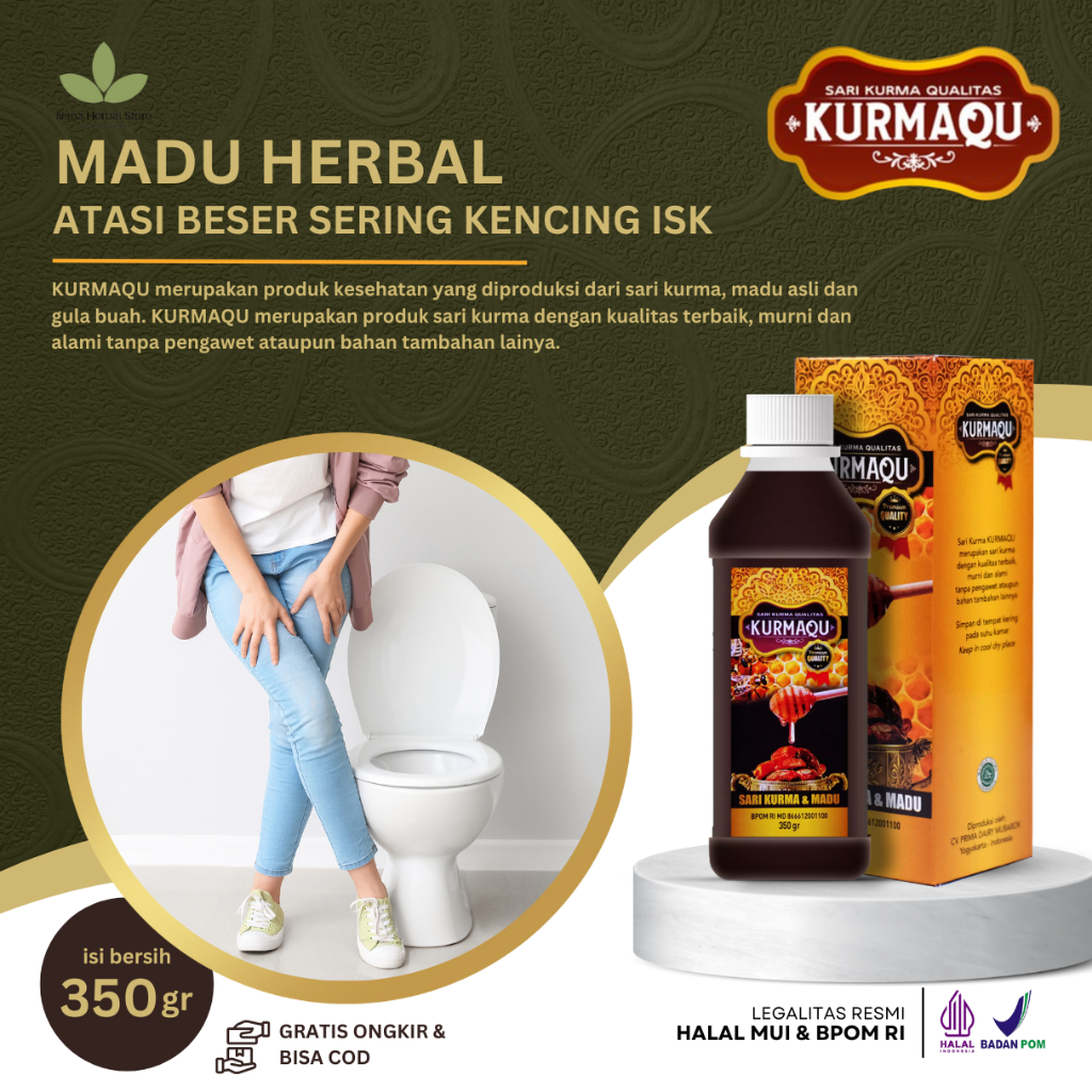 Kurmaqu Sari Kurma Dan Madu Obat Beser Sering Buang Air Kecil, Obat Isk Kencing Terus, Obat Sering K