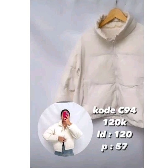 Puffer GU by Uniqlo jacket puffer putih japan GU