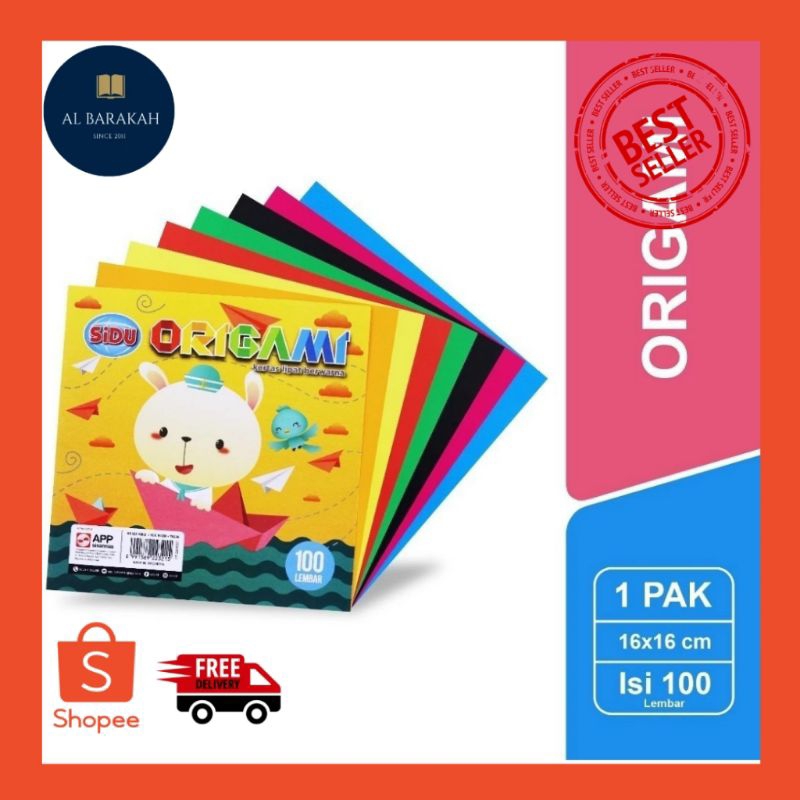 

Kertas Origami Polos 16x16 cm isi 100 Lembar (Origami sidu)