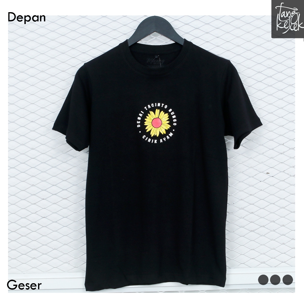 Tangkelek Baju Kaos Denai Tacinto Bungo Cirik Ayam Warna Hitam