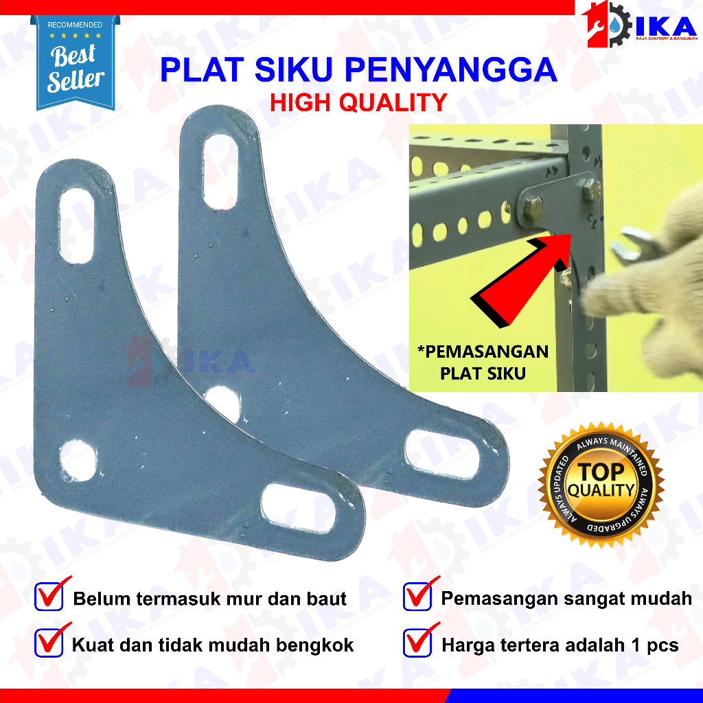 Plat Besi Siku/slotted angle tebal 1mm plat siku lubang / plat besi rak siku penyangga PLAT SIKU LOB
