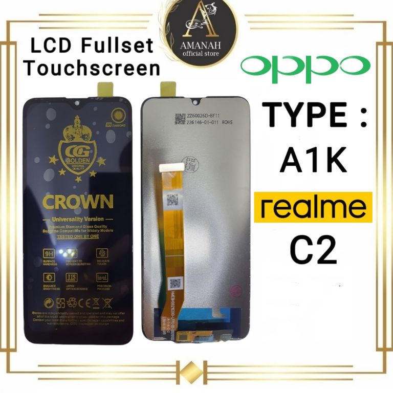 KODE C67S LCD TOUCHSCREEN OPPO A1K  REALME C2 Fullset Crown Original Super 1 Layar Hp Tanam FULL SET COMPLETE